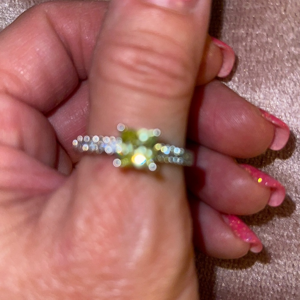 fragrant jewels yellow stone silvertone size 10 ring